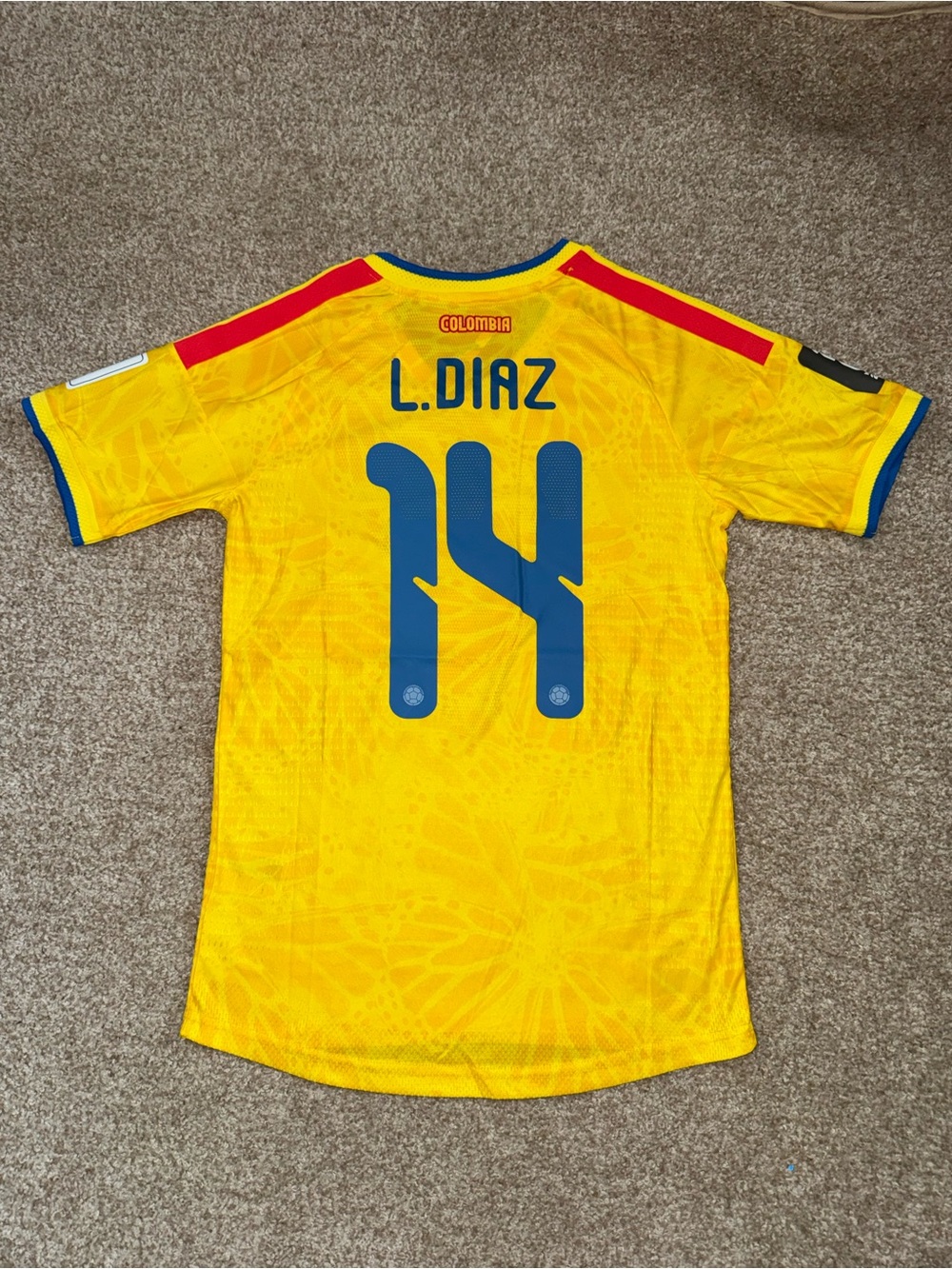 Adidas Colombia 2026 L. Diaz #14 Men’s Home Soccer Player Version Jersey 🆕